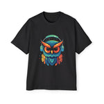 Owl With Headphones Vintage Graphic Tee-INNBLAC Fashion Apparel