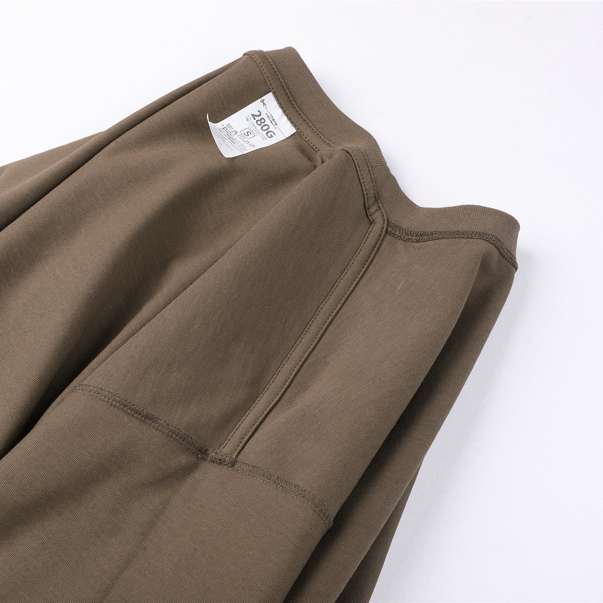 Crew Neck Solid Color Cotton Tee 7.5oz