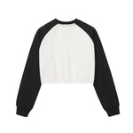 Contrasting Colors Raglan Long-Sleeve Cropped Sweatshirt