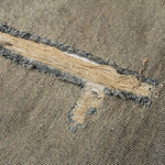 Mud Blue Distressed Wide-Leg Jeans