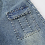 Multi-Pocket Cargo Denim Bermuda Shorts