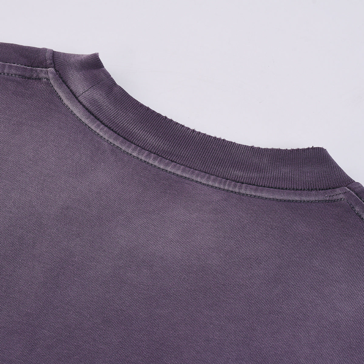 Gradient-Fade Distressed Edge Cotton Tee 7.8oz