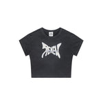 Cap Sleeves Graphic Crop Top-INNBLAC Fashion Apparel