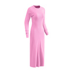 Slim Fit Long Sleeves Ribbed Midi Dress