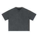 Vintage Washed Oversized Metal Rivet Neckline Tee