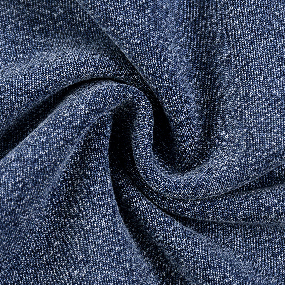 Knit Denim Kangaroo Pocket Hoodie