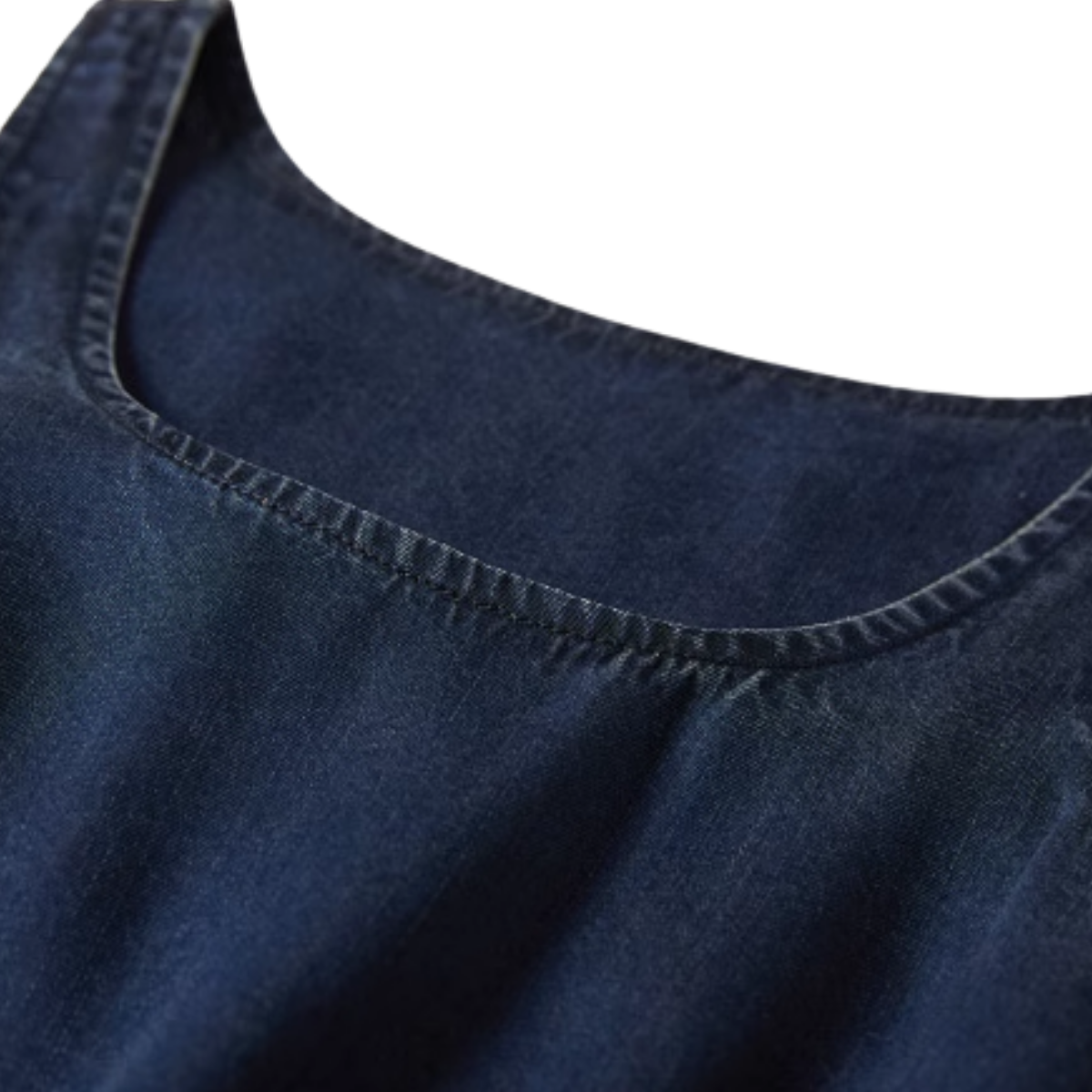 Floral Print Denim Spaghetti-Strap Dress