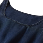 Floral Print Denim Spaghetti-Strap Dress