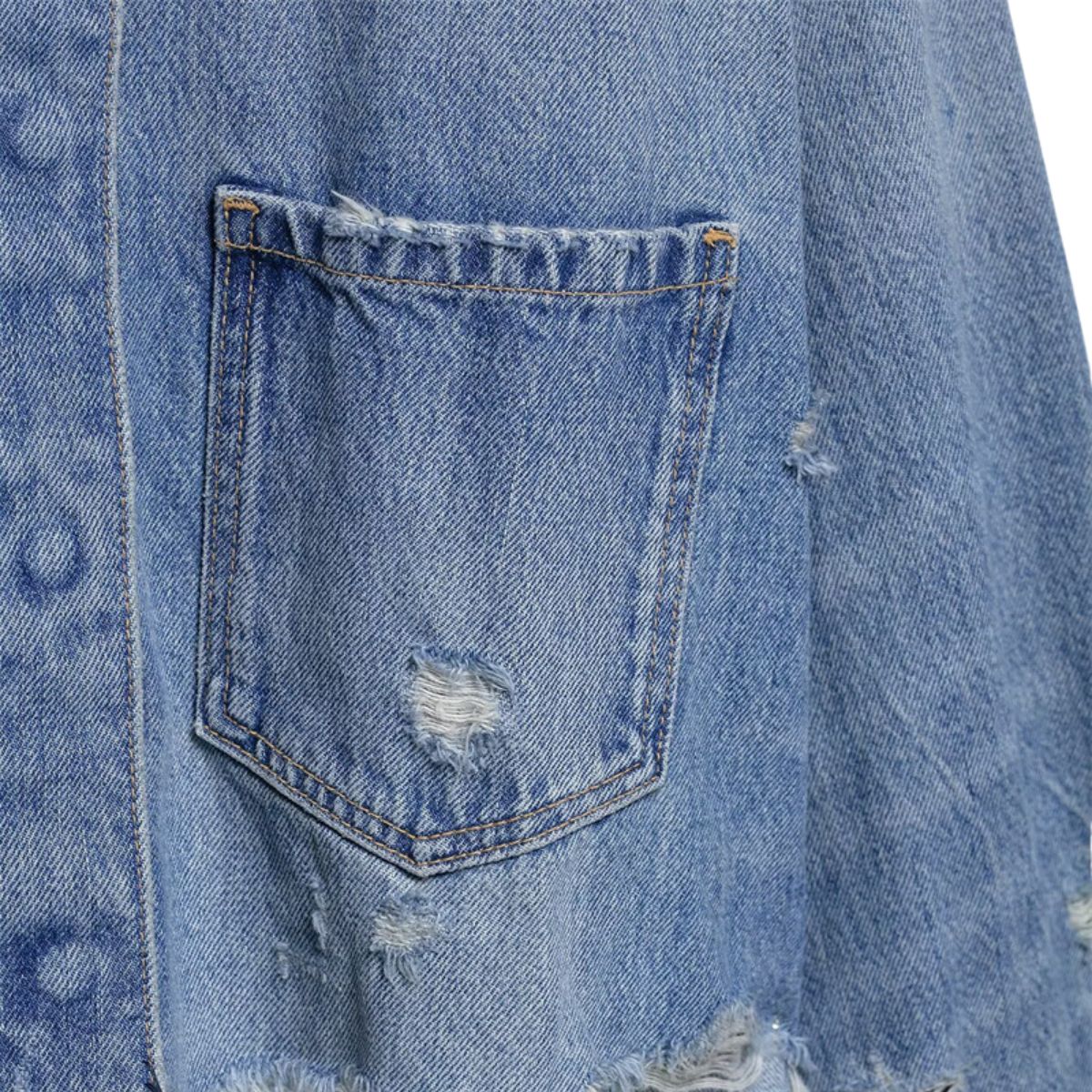 Vestido midi vaquero sin mangas con botones y aberturas en la parte delantera