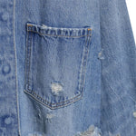 Vestido midi vaquero sin mangas con botones y aberturas en la parte delantera