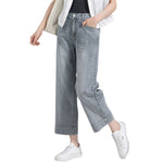 Risen Jeans Straight-Leg Washed Ankle Jeans