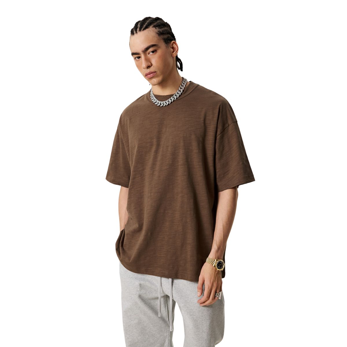Solid Color Baggy Cotton T Shirt 5.7oz