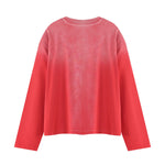 Spray Wash Cotton Relaxed Fit Long Sleeve Tee