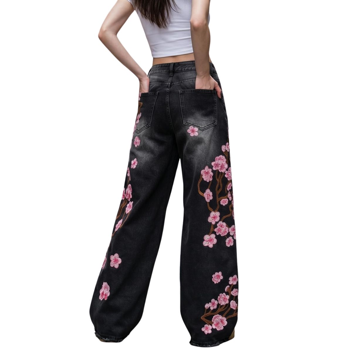 Women's High Waist Wide Leg Loose Denim Jeans
