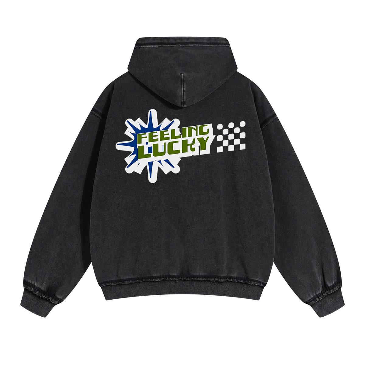 Feeling Lucky Y2K Valentines Washed Hoodie-INNBLAC Fashion Apparel