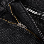 Men's American Street Washed Denim Pants Distressed Loose Flare Zipper