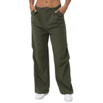 Relaxed-Fit Pleated Parachute Pants