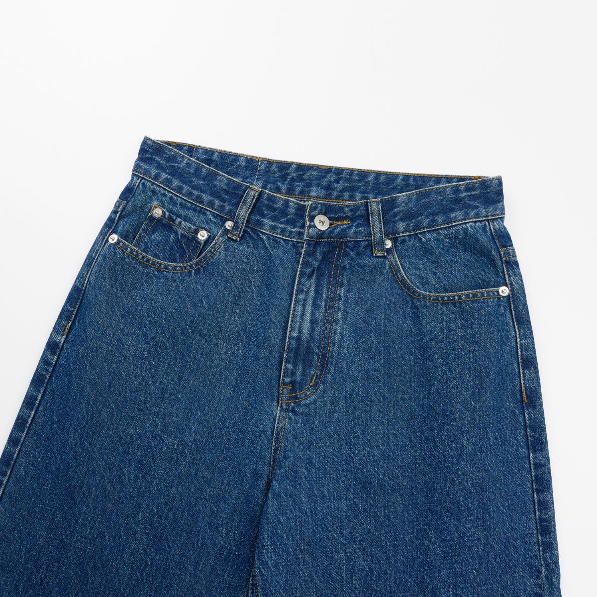 Old Money Style Dark Blue Straight‑Leg Vintage Denim Jeans