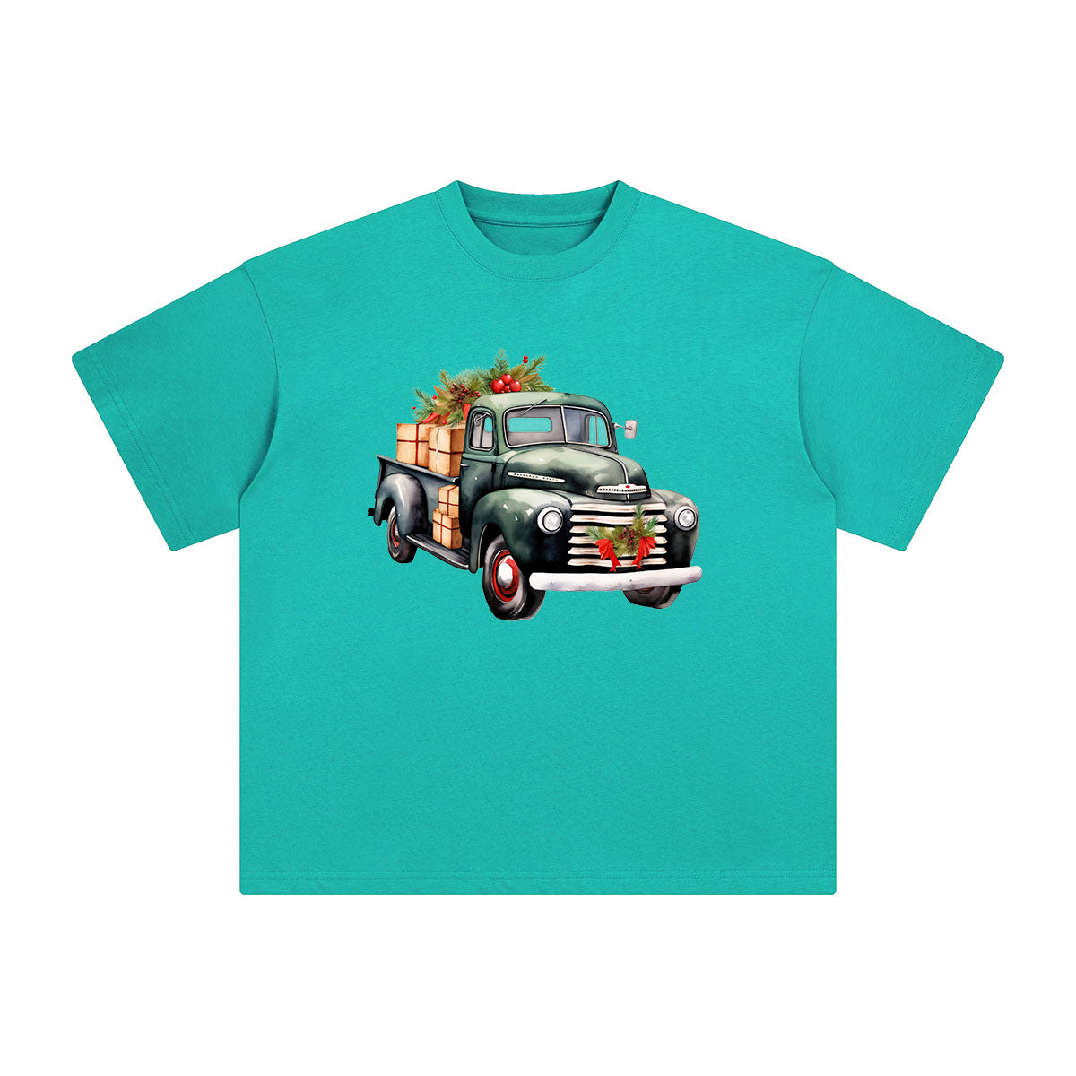 Vintage Christmas Truck Graphic Tee-INNBLAC Fashion Apparel