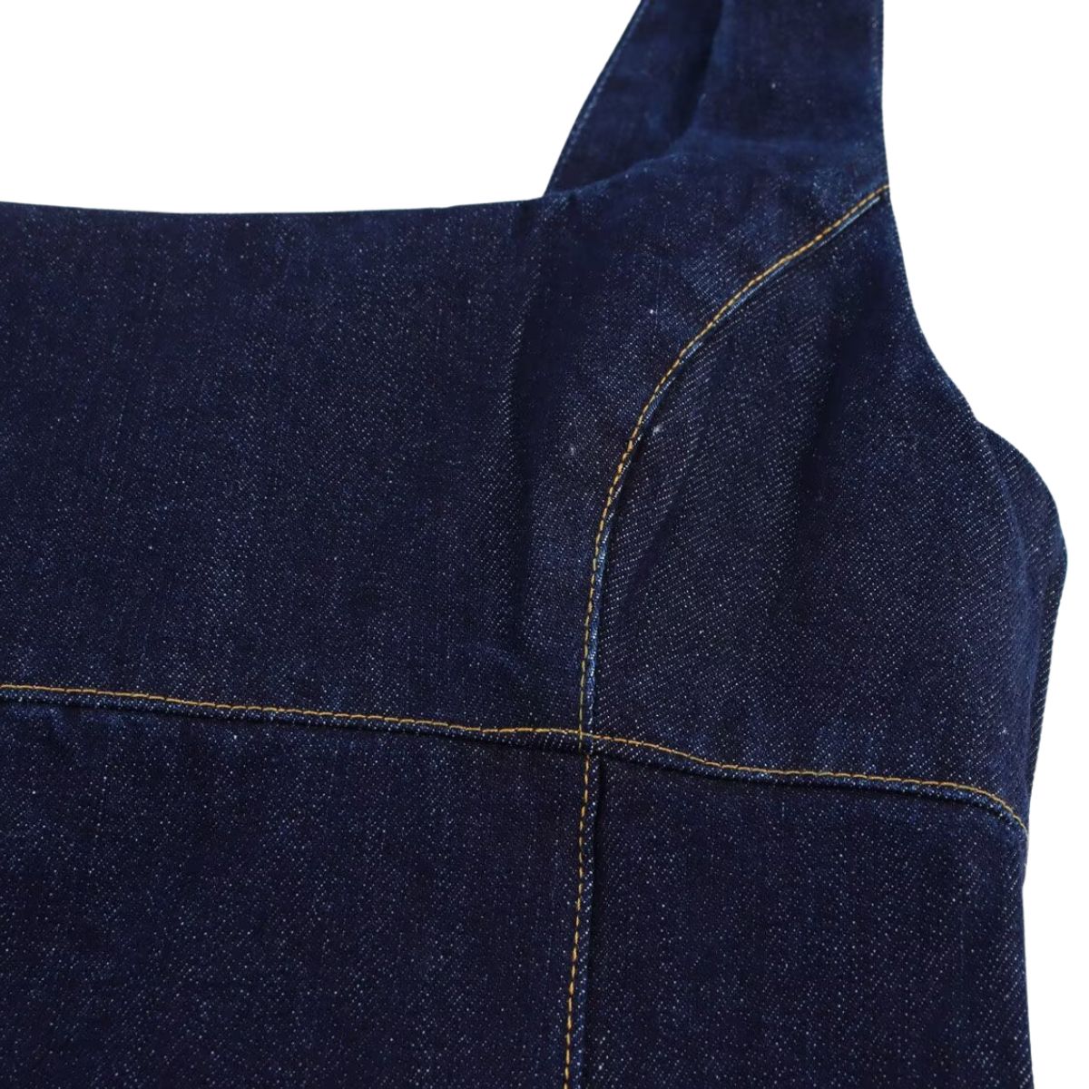 Falda vaquera con bordado de perlas y lavado vintage