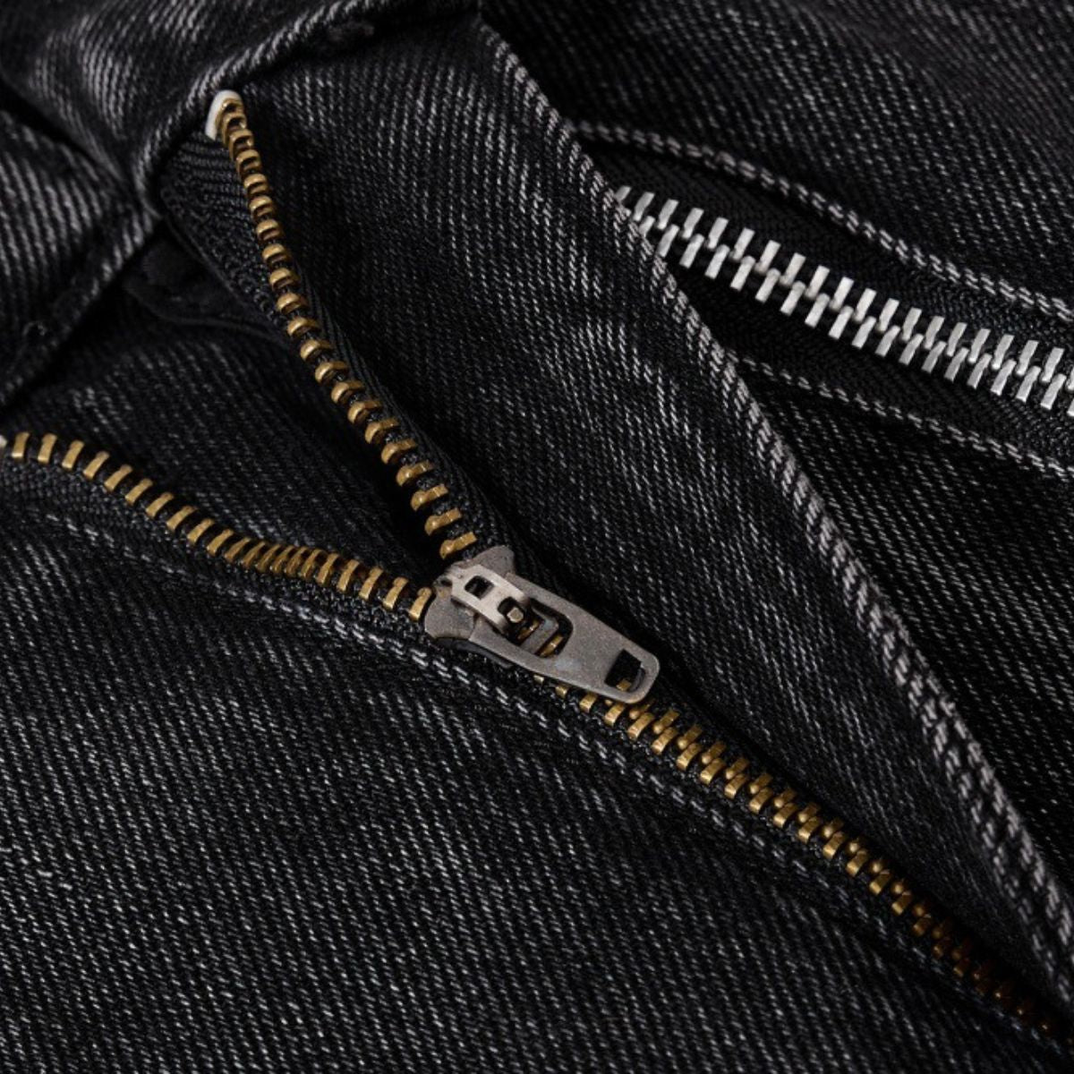 Men's Coated Curved Denim Pants Patchwork Pleated Loose Wide Leg