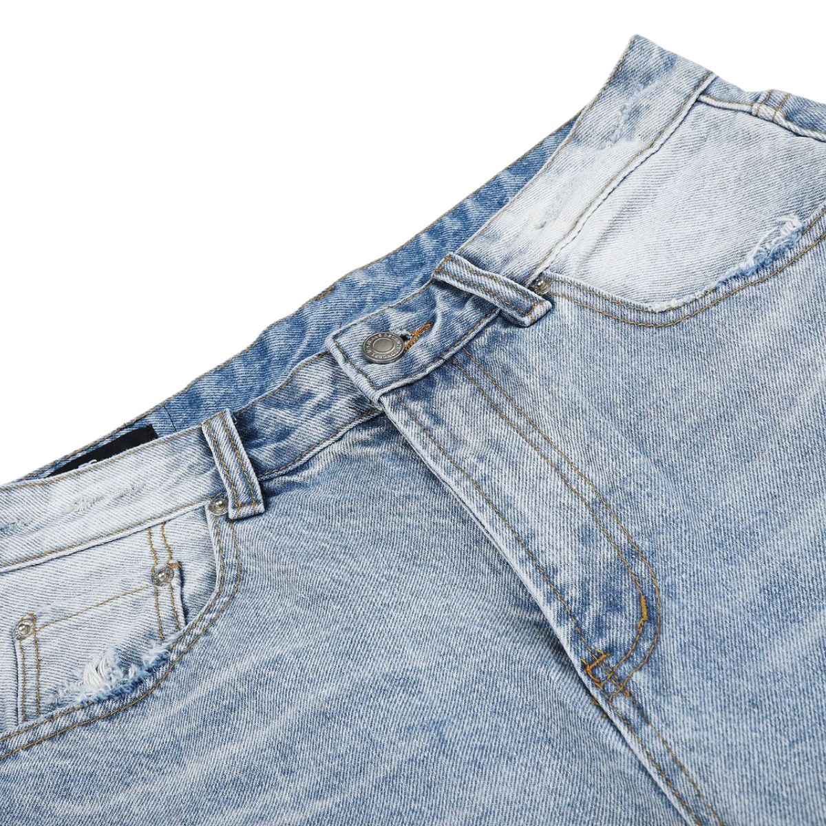 Vintage Distressed Relaxed Denim Bermuda Shorts