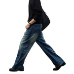 Vintage Whiskered Straight-Leg Denim Jeans