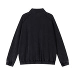 Heavyweight Cotton Stand Collar Washed Full‑Zip Sweatshirt