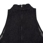 Falda vaquera con bordado de perlas y lavado vintage