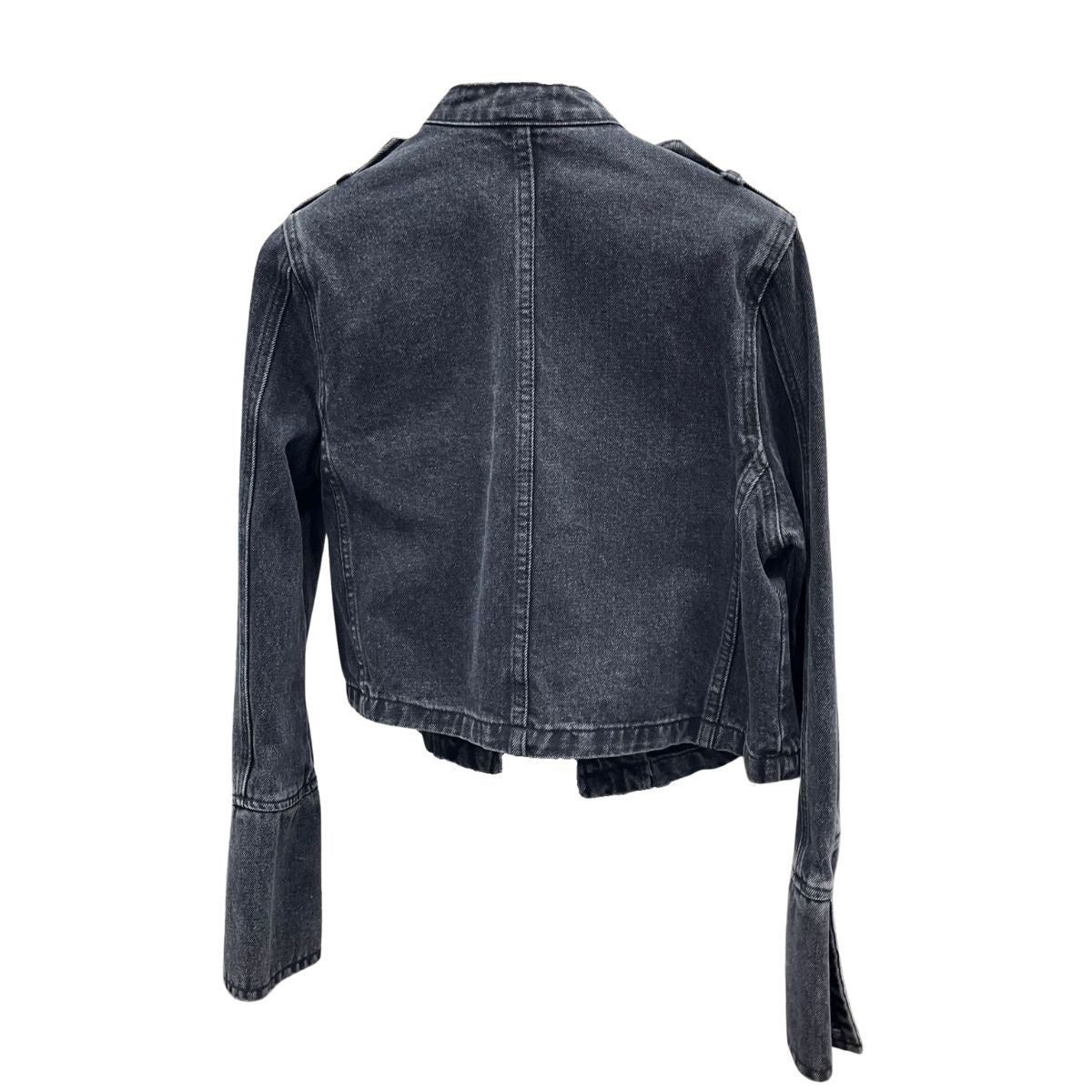 Women's Vintage Stand Collar Double Breasted Denim Jacket
