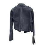 Women's Vintage Stand Collar Double Breasted Denim Jacket