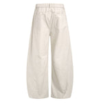 Pantalones de algodón con pierna ancha y color liso