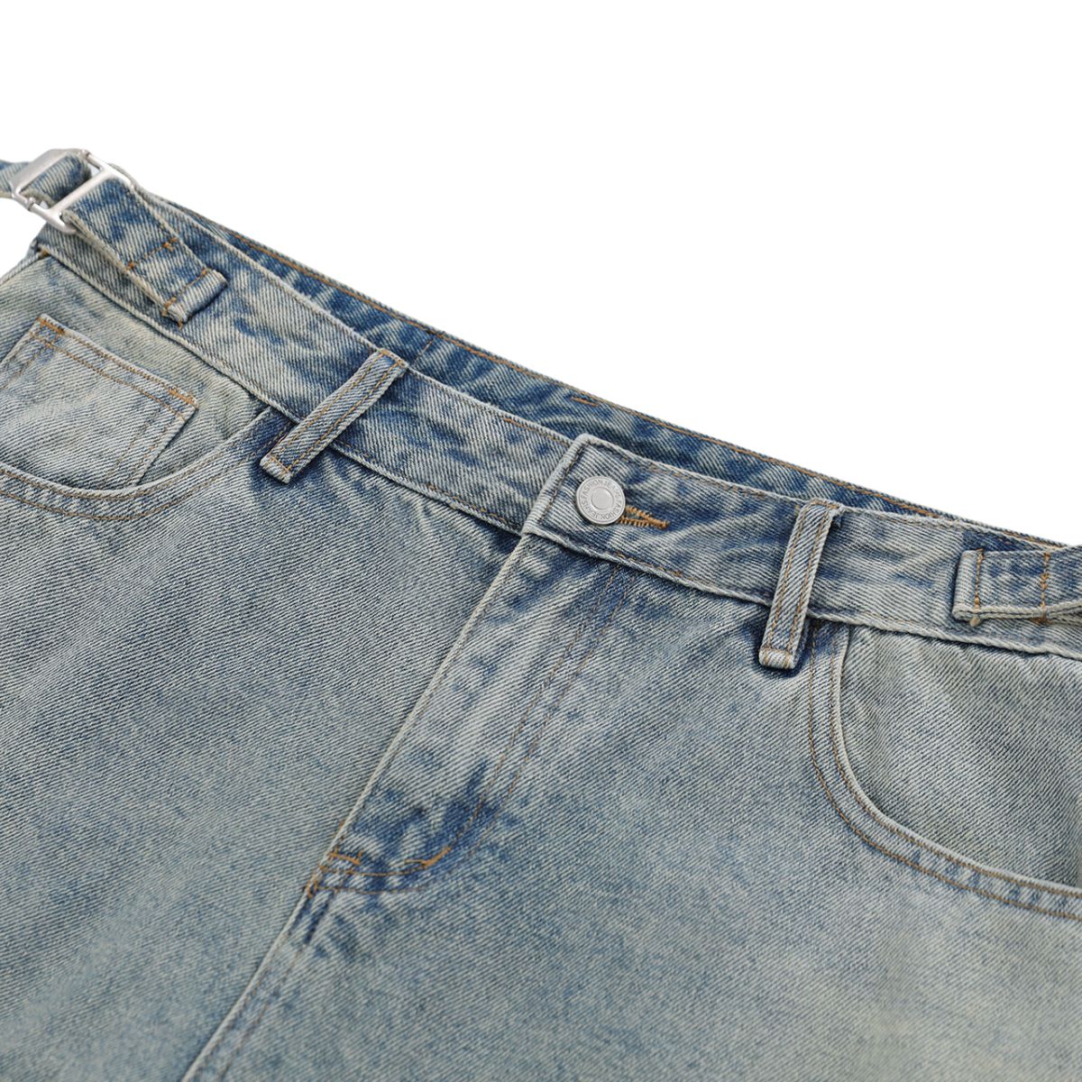 Vintage Washed Rhinestone Denim Bermuda Shorts
