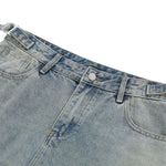Vintage Washed Rhinestone Denim Bermuda Shorts