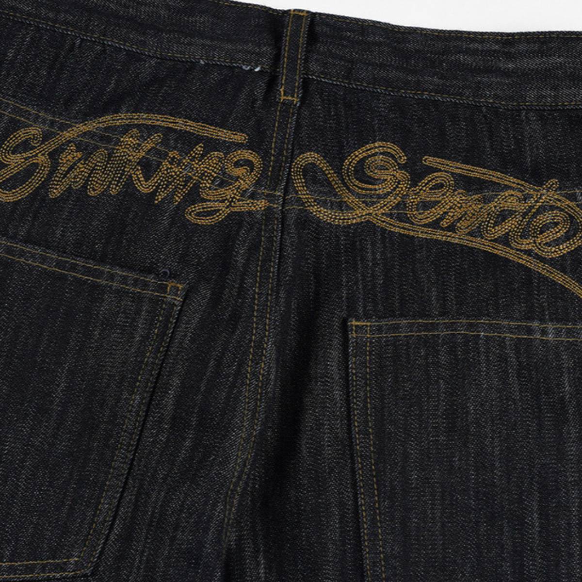 Vintage Embroidered Baggy Denim Jeans