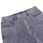 Washed Distressed Wide Leg Relaxed Straight Street Jeans