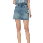 Women's Distressed Denim Mini Skirt