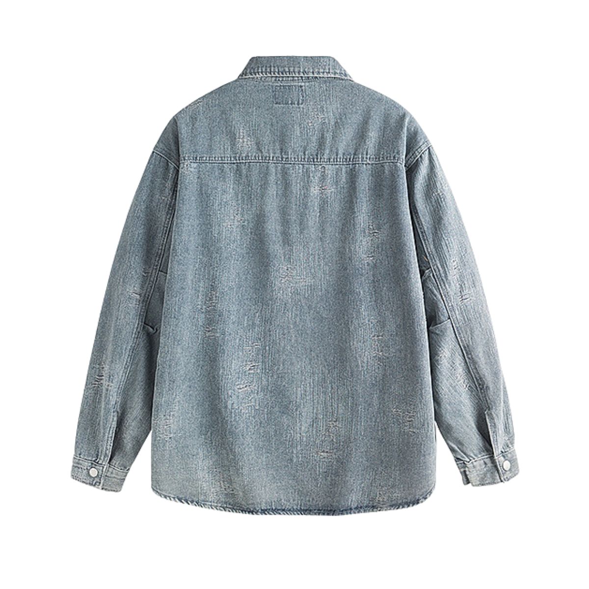 American Vintage Irregular Wear Pattern Design Washed Denim Jacket