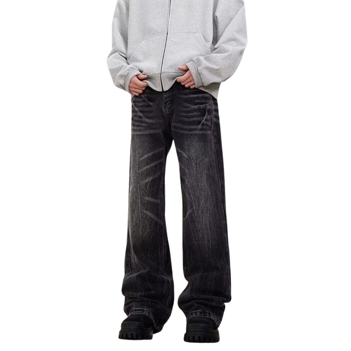 Vintage Whiskered Straight Leg Jeans
