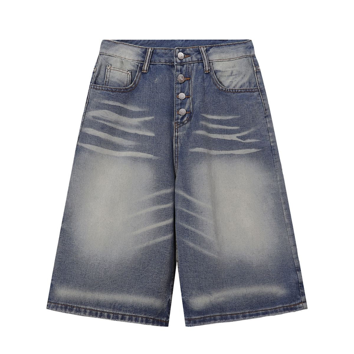 Bermudas con lavado vintage y salpicaduras de tinta