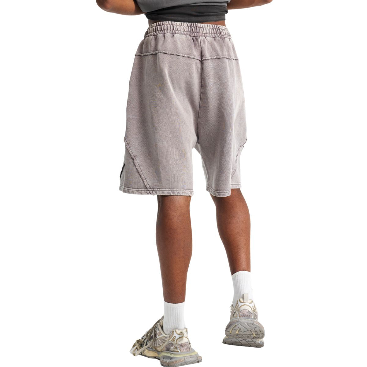 Pantalones cortos vintage holgados con parches