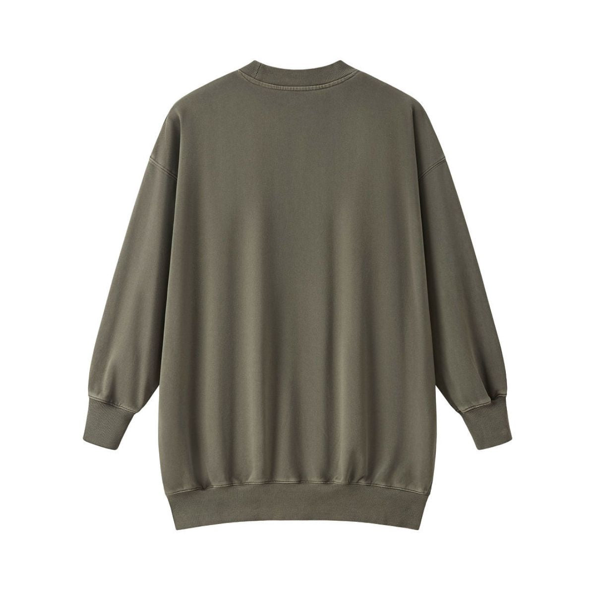 Heavyweight Cotton Washed Vintage Mid‑Length Sweatshirt