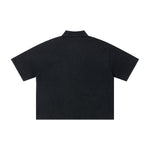 Vintage Polo Collar Loose Casual Short Sleeve T‑Shirt