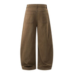 Balloon‑Cut Curved Wide Leg Trousers