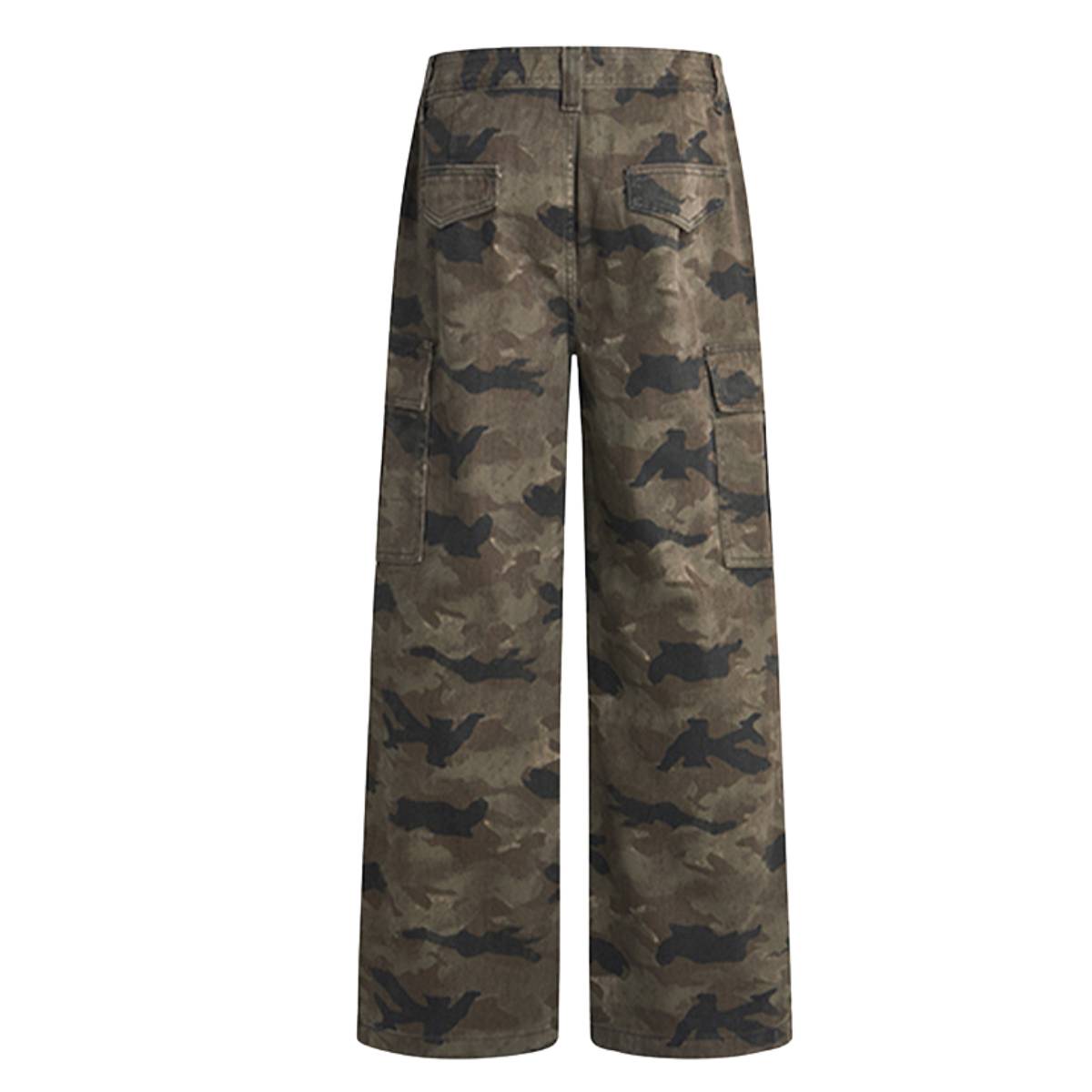 Vintage Camo Heavy Wash Relaxed Cargo Pants
