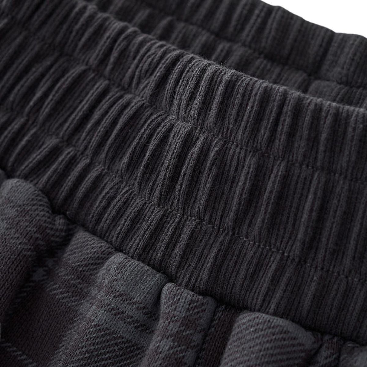 Plaid Straight Wide‑Leg Drapey Casual Pants