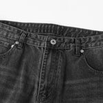Washed Black Loose-Straight Jeans
