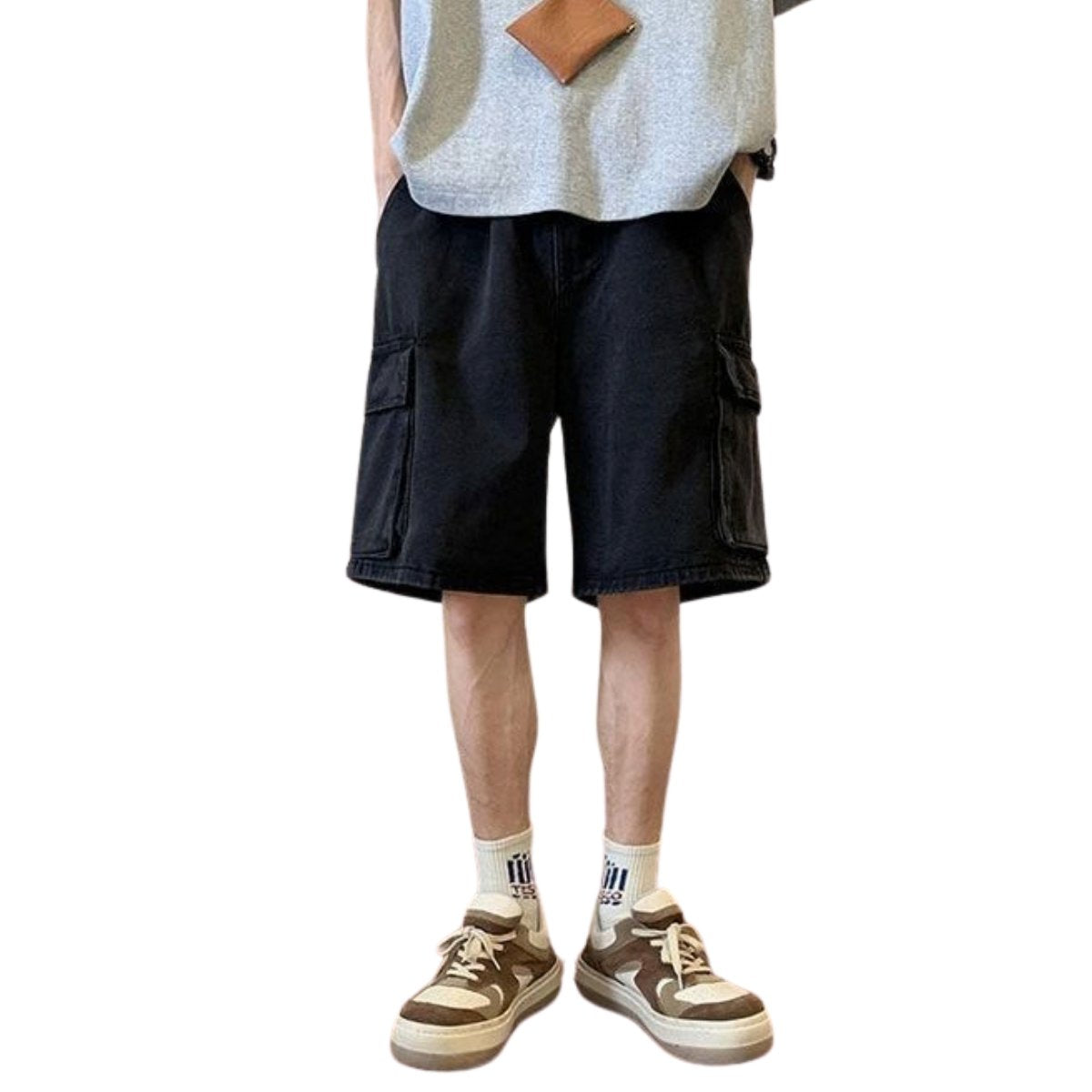 Men’s Baggy Ripped Cargo Denim Jorts
