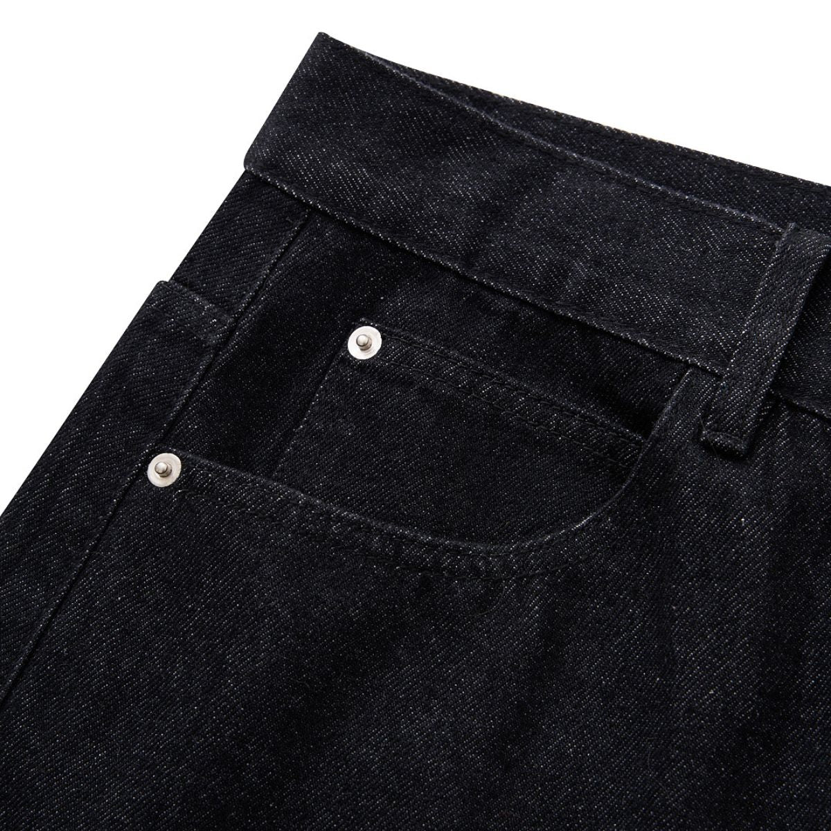 Vintage Multi‑Button Fly Wide‑Leg Straight‑Leg Jeans
