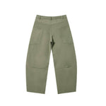 Pantalones de algodón con pierna ancha y color liso